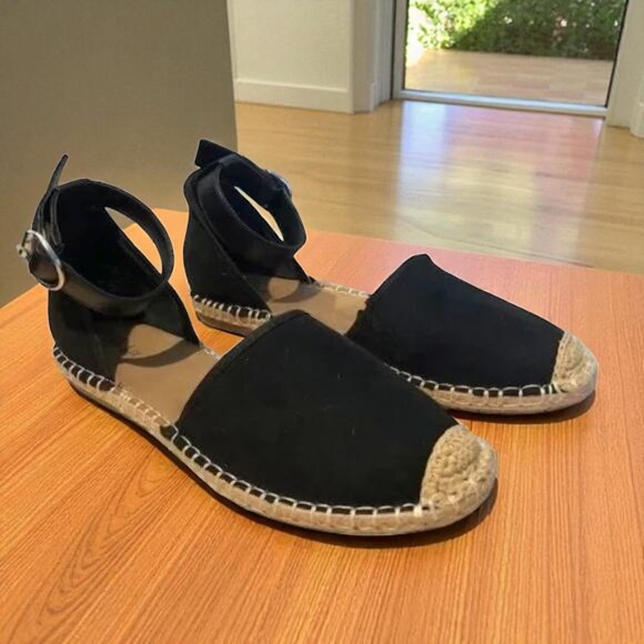 NWT Black Paminnaf Jute Sole Espadrilles Sandals 10M - Picture 1 of 6
